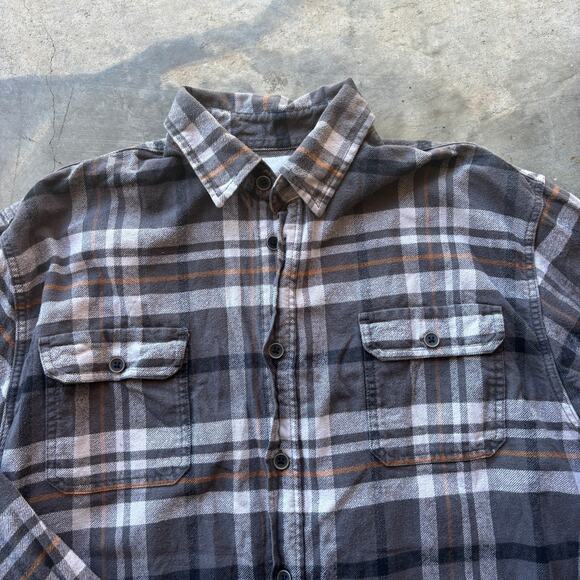 Jachs Heavy Flannel Shirt Men's XL Gray Button Up Long Sleeve Plaid Work Shirt - Picture 2 of 13
